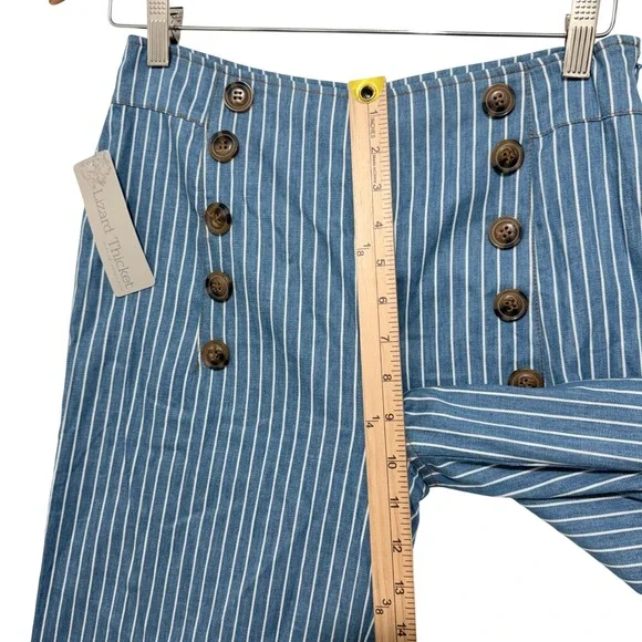 NWT Lightweight Wide Leg Sailor Pants Women's Small Coastal Preppy Nautical - Picture 4 of 10